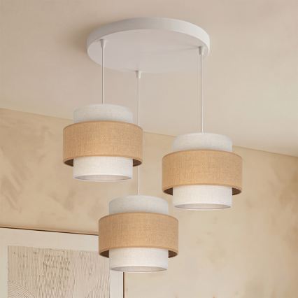 Brilagi - Κρεμαστό φωτιστικό με καλώδιο SPACE 3xE27/60W/230V διάμετρος 40 εκ. μπεζ/κρεμ