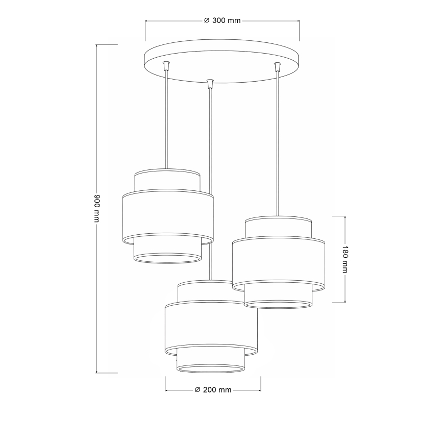 Brilagi - Κρεμαστό φωτιστικό με καλώδιο SPACE 3xE27/60W/230V διάμετρος 40 εκ. μπεζ/κρεμ