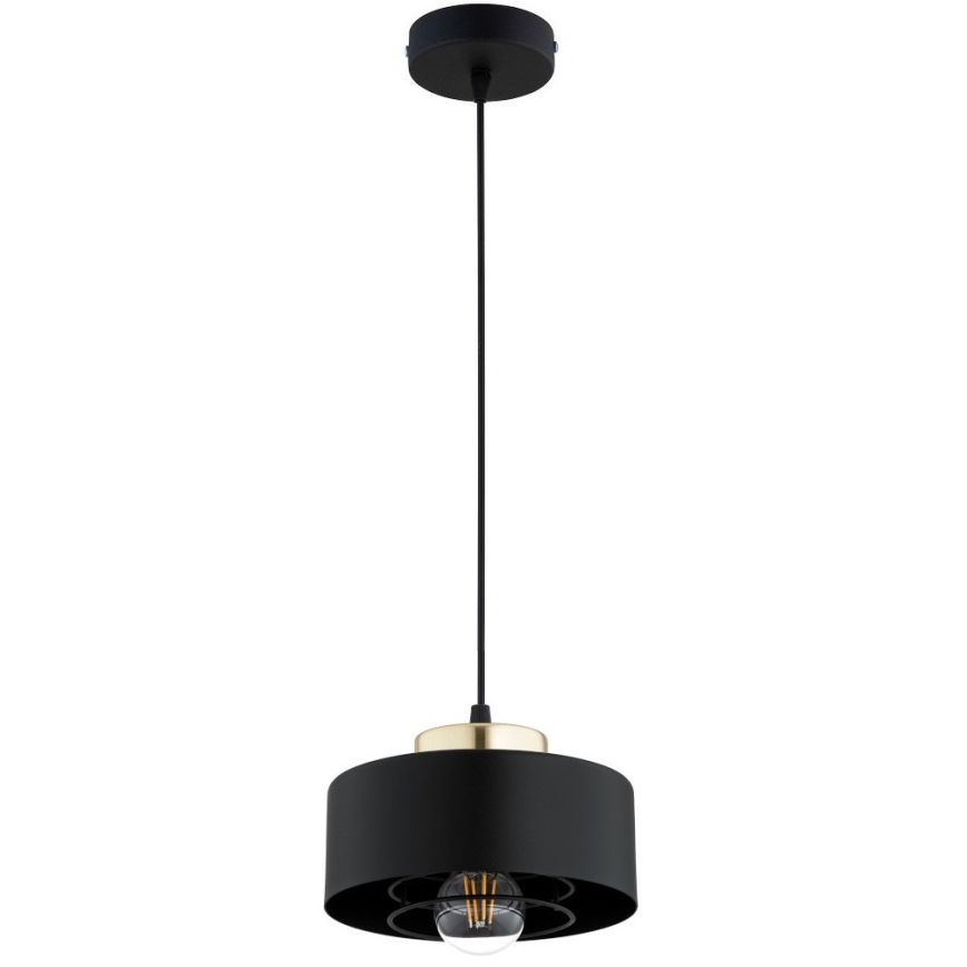 Brilagi - Κρεμαστό φωτιστικό με καλώδιο SPRING 1xE27/60W/230V Ø 20 cm μαύρο/χρυσό