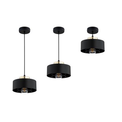 Brilagi - Κρεμαστό φωτιστικό με καλώδιο SPRING 1xE27/60W/230V Ø 20 cm μαύρο/χρυσό