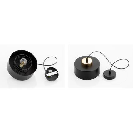 Brilagi - Κρεμαστό φωτιστικό με καλώδιο SPRING 1xE27/60W/230V Ø 20 cm μαύρο/χρυσό