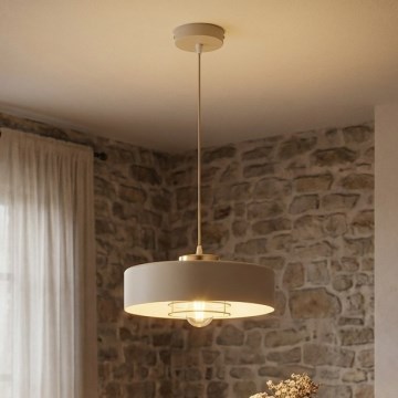 Brilagi - Κρεμαστό φωτιστικό με καλώδιο SPRING 1xE27/60W/230V Ø 30 cm μπεζ/χρυσό