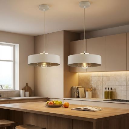 Brilagi - Κρεμαστό φωτιστικό με καλώδιο SPRING 1xE27/60W/230V Ø 30 cm μπεζ/χρυσό