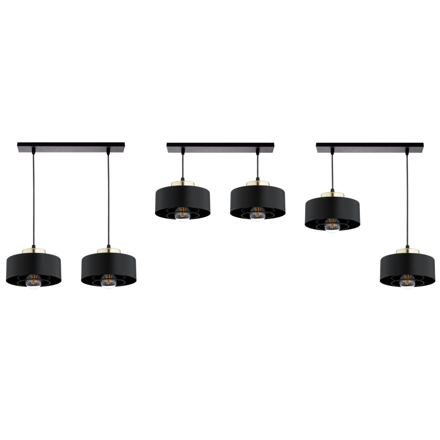 Brilagi - Κρεμαστό φωτιστικό με καλώδιο SPRING 2xE27/60W/230V μαύρο/χρυσό