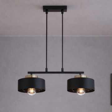 Brilagi - Κρεμαστό φωτιστικό με καλώδιο SPRING 2xE27/60W/230V μαύρο/χρυσό
