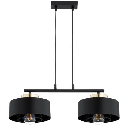 Brilagi - Κρεμαστό φωτιστικό με καλώδιο SPRING 2xE27/60W/230V μαύρο/χρυσό