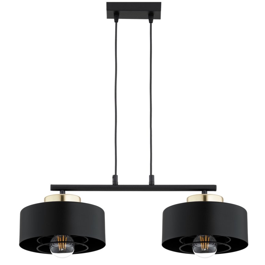 Brilagi - Κρεμαστό φωτιστικό με καλώδιο SPRING 2xE27/60W/230V μαύρο/χρυσό