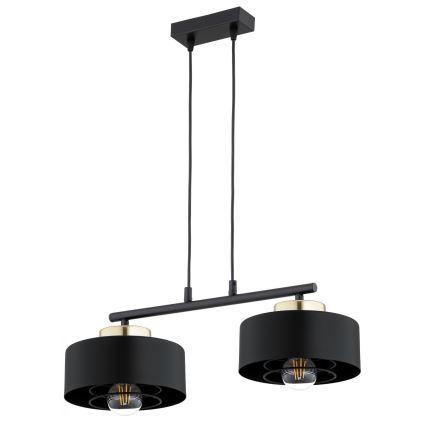 Brilagi - Κρεμαστό φωτιστικό με καλώδιο SPRING 2xE27/60W/230V μαύρο/χρυσό