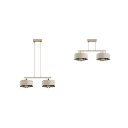 Brilagi - Κρεμαστό φωτιστικό με καλώδιο SPRING 2xE27/60W/230V μπεζ/χρυσό