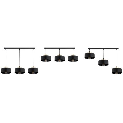 Brilagi - Κρεμαστό φωτιστικό με καλώδιο SPRING 3xE27/60W/230V μαύρο/χρυσό