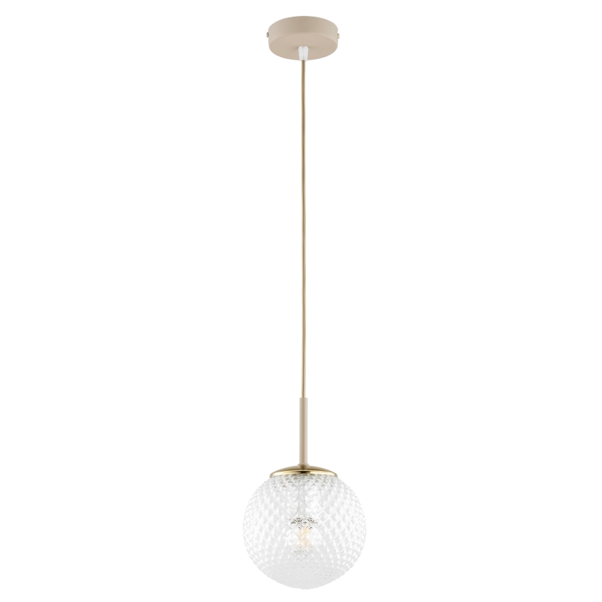Brilagi - Κρεμαστό φωτιστικό με καλώδιο STELLA 1xE27/60W/230V Ø 15 cm μπεζ/χρυσό