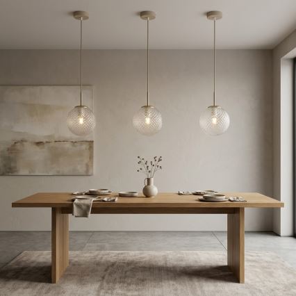 Brilagi - Κρεμαστό φωτιστικό με καλώδιο STELLA 1xE27/60W/230V Ø 15 cm μπεζ/χρυσό