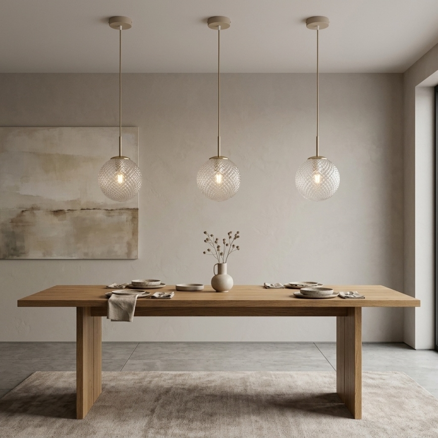Brilagi - Κρεμαστό φωτιστικό με καλώδιο STELLA 1xE27/60W/230V Ø 15 cm μπεζ/χρυσό