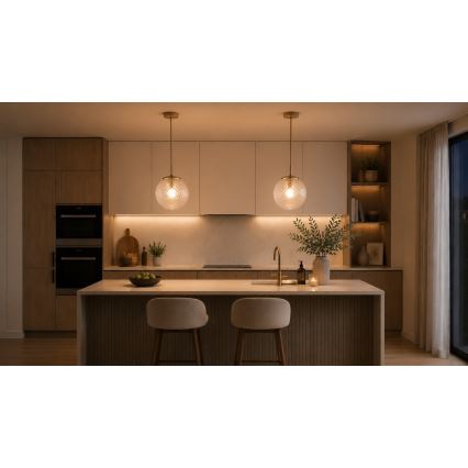 Brilagi - Κρεμαστό φωτιστικό με καλώδιο STELLA, 1xE27/60W/230V, διάμ. 18 cm, μπεζ/χρυσό