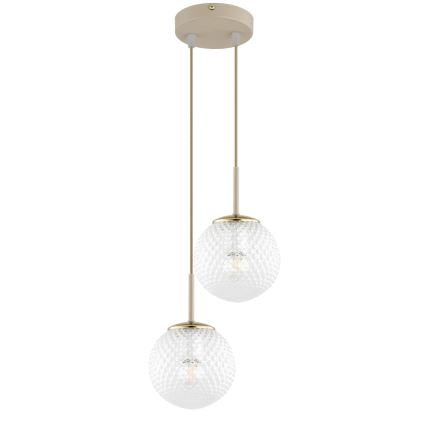 Brilagi - Κρεμαστό φωτιστικό με καλώδιο STELLA 2xE27/60W/230V μπεζ/χρυσό