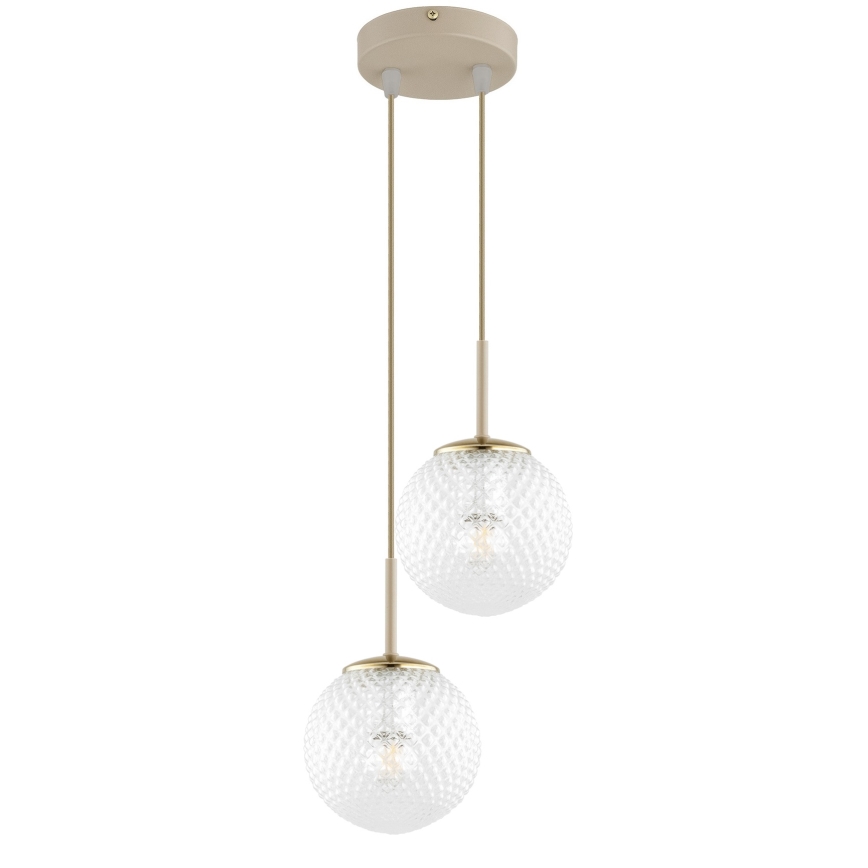 Brilagi - Κρεμαστό φωτιστικό με καλώδιο STELLA 2xE27/60W/230V μπεζ/χρυσό