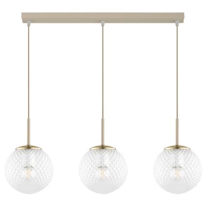 Brilagi - Κρεμαστό φωτιστικό με καλώδιο STELLA 3xE27/60W/230V μπεζ/χρυσό