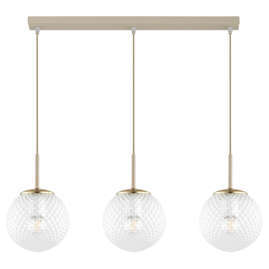 Brilagi - Κρεμαστό φωτιστικό με καλώδιο STELLA 3xE27/60W/230V μπεζ/χρυσό