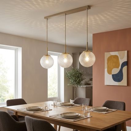 Brilagi - Κρεμαστό φωτιστικό με καλώδιο STELLA 3xE27/60W/230V μπεζ/χρυσό