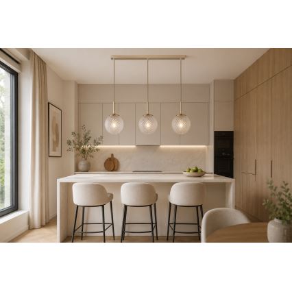 Brilagi - Κρεμαστό φωτιστικό με καλώδιο STELLA 3xE27/60W/230V μπεζ/χρυσό