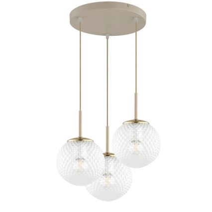 Brilagi - Κρεμαστό φωτιστικό με καλώδιο STELLA 3xE27/60W/230V μπεζ/χρυσό