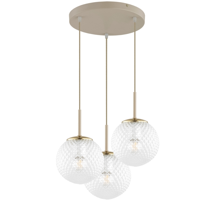Brilagi - Κρεμαστό φωτιστικό με καλώδιο STELLA 3xE27/60W/230V μπεζ/χρυσό
