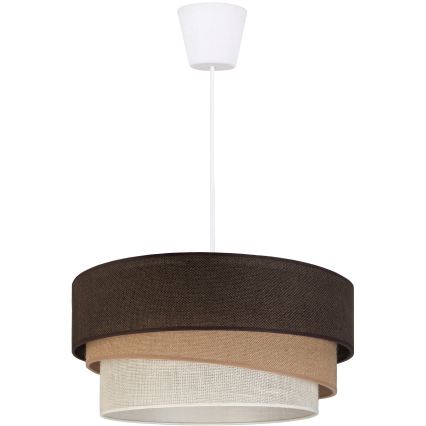 Brilagi - Κρεμαστό φωτιστικό με καλώδιο TRIO 1xE27/60W/230V Ø 40 εκ. καφέ/μπεζ/λευκό