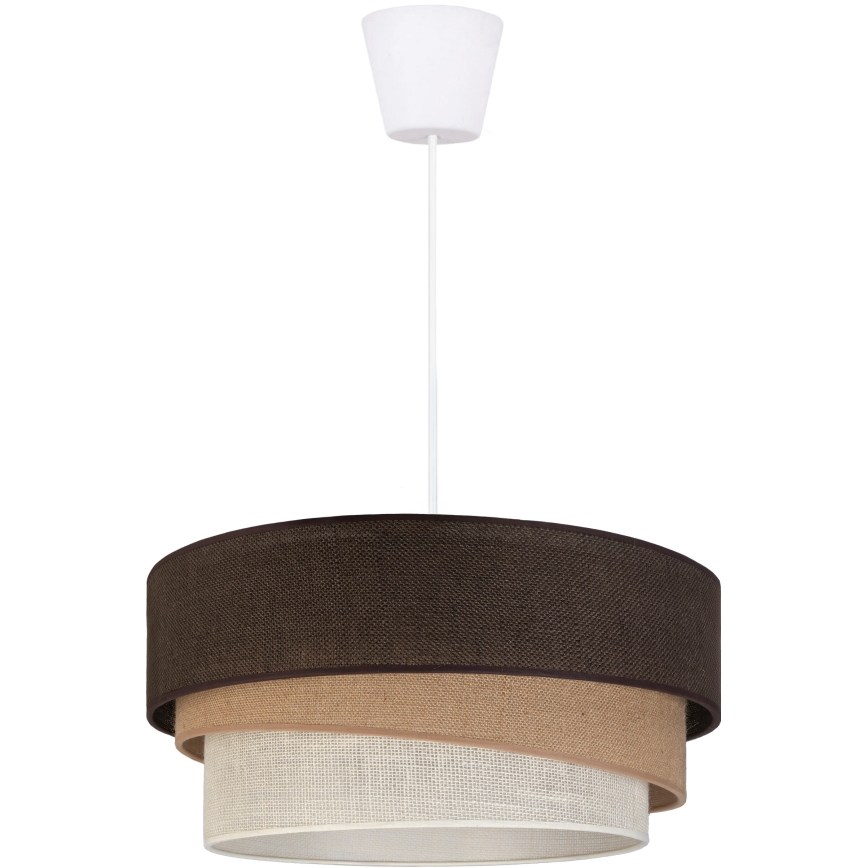Brilagi - Κρεμαστό φωτιστικό με καλώδιο TRIO 1xE27/60W/230V Ø 40 εκ. καφέ/μπεζ/λευκό