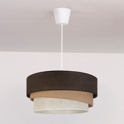 Brilagi - Κρεμαστό φωτιστικό με καλώδιο TRIO 1xE27/60W/230V Ø 40 εκ. καφέ/μπεζ/λευκό