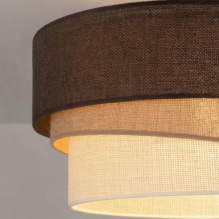 Brilagi - Κρεμαστό φωτιστικό με καλώδιο TRIO 1xE27/60W/230V Ø 40 εκ. καφέ/μπεζ/λευκό