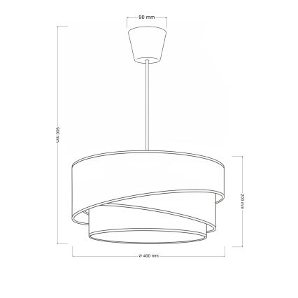 Brilagi - Κρεμαστό φωτιστικό με καλώδιο TRIO 1xE27/60W/230V Ø 40 εκ. καφέ/μπεζ/λευκό