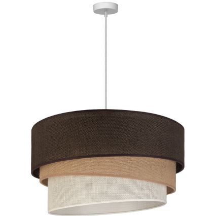 Brilagi - Κρεμαστό φωτιστικό με καλώδιο TRIO 3xE27/60W/230V Ø 60 cm καφέ/μπεζ/λευκό