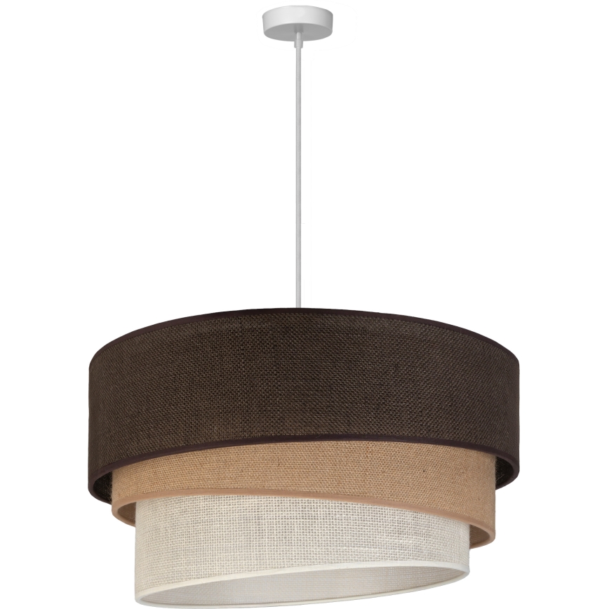 Brilagi - Κρεμαστό φωτιστικό με καλώδιο TRIO 3xE27/60W/230V Ø 60 cm καφέ/μπεζ/λευκό