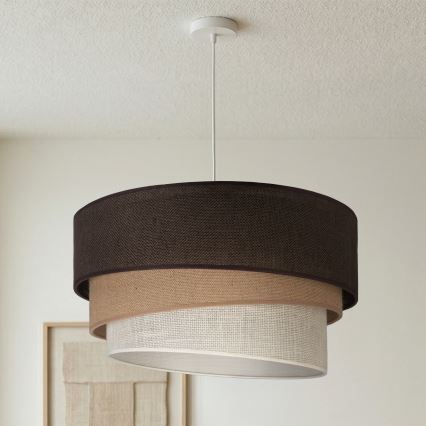 Brilagi - Κρεμαστό φωτιστικό με καλώδιο TRIO 3xE27/60W/230V Ø 60 cm καφέ/μπεζ/λευκό