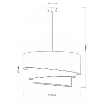 Brilagi - Κρεμαστό φωτιστικό με καλώδιο TRIO 3xE27/60W/230V Ø 60 cm καφέ/μπεζ/λευκό