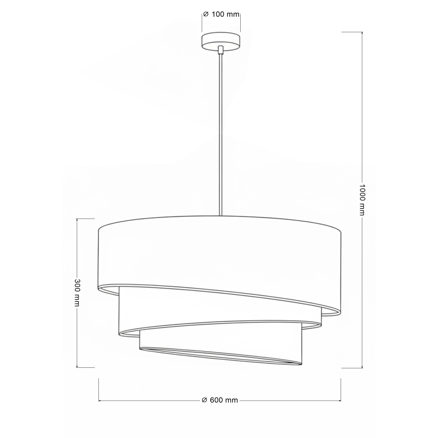 Brilagi - Κρεμαστό φωτιστικό με καλώδιο TRIO 3xE27/60W/230V Ø 60 cm καφέ/μπεζ/λευκό