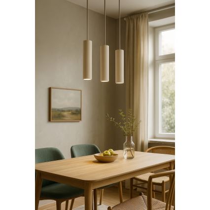 Brilagi - Κρεμαστό φωτιστικό με καλώδιο TUBE 1xGU10/15W/230V μπεζ/χρυσό