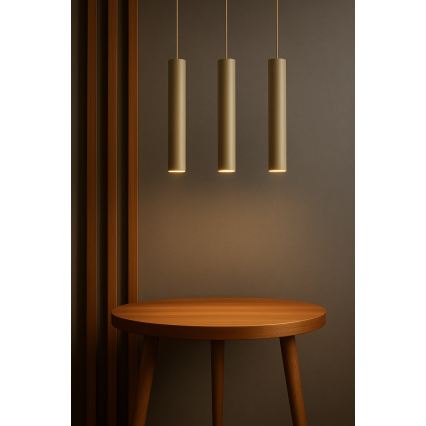 Brilagi - Κρεμαστό φωτιστικό με καλώδιο TUBE 1xGU10/15W/230V μπεζ/χρυσό