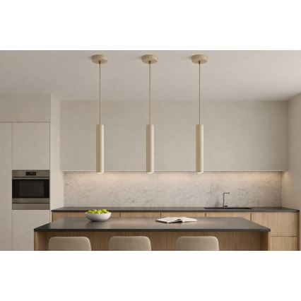 Brilagi - Κρεμαστό φωτιστικό με καλώδιο TUBE 1xGU10/15W/230V μπεζ/χρυσό