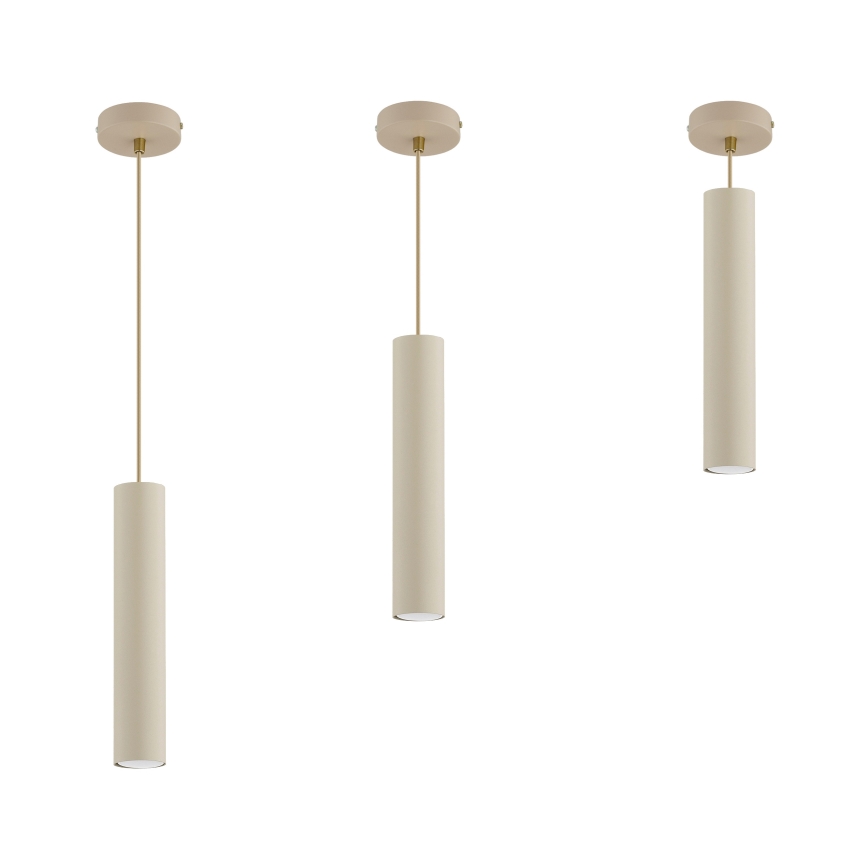 Brilagi - Κρεμαστό φωτιστικό με καλώδιο TUBE 1xGU10/15W/230V μπεζ/χρυσό