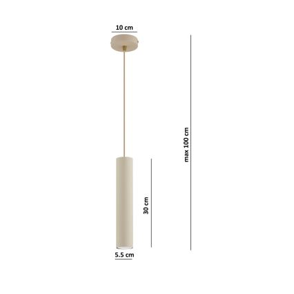 Brilagi - Κρεμαστό φωτιστικό με καλώδιο TUBE 1xGU10/15W/230V μπεζ/χρυσό