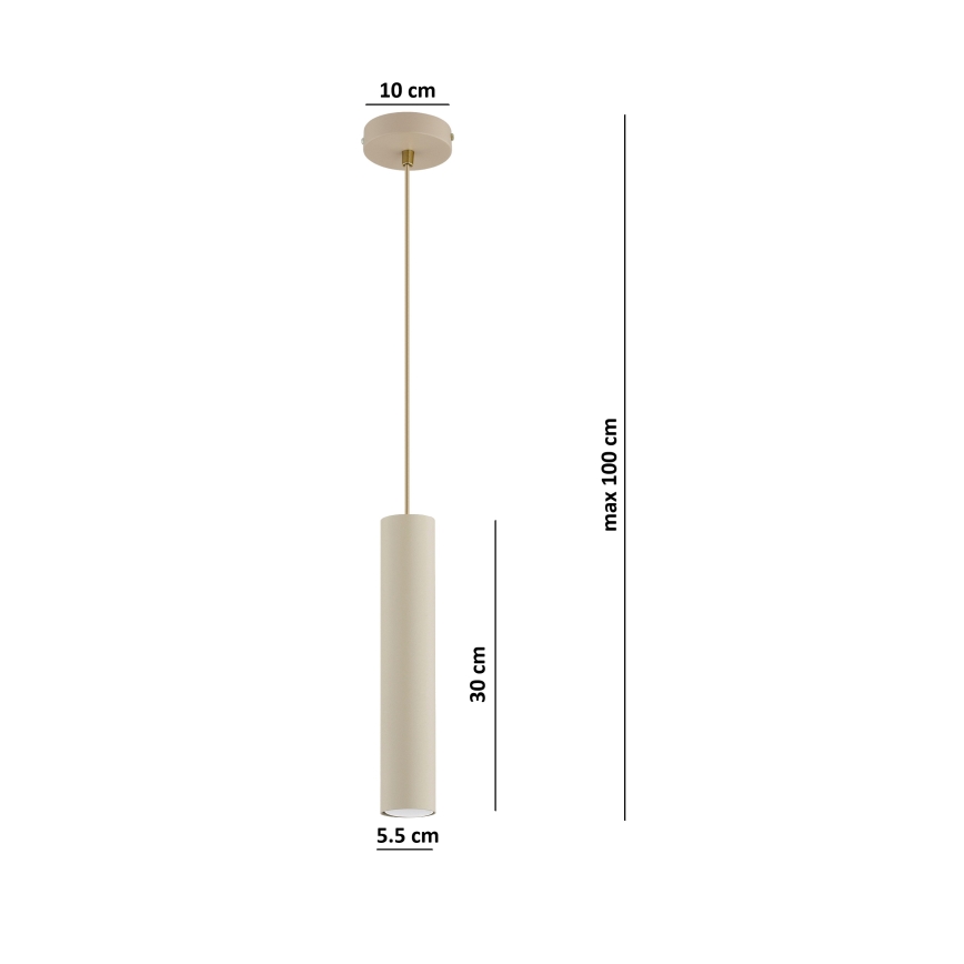 Brilagi - Κρεμαστό φωτιστικό με καλώδιο TUBE 1xGU10/15W/230V μπεζ/χρυσό