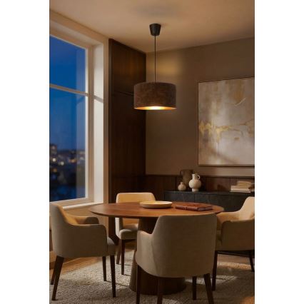 Brilagi - Κρεμαστό φωτιστικό με καλώδιο VELVET 1xE27/60W/230V Ø 40 cm καφέ/χρυσό