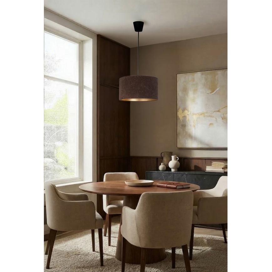 Brilagi - Κρεμαστό φωτιστικό με καλώδιο VELVET 1xE27/60W/230V Ø 40 cm καφέ/χρυσό