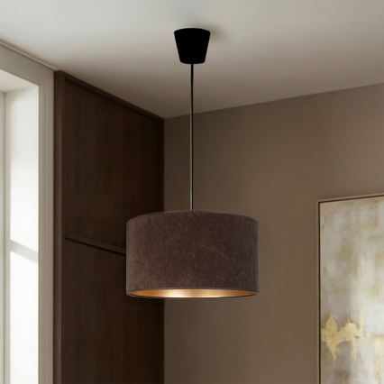 Brilagi - Κρεμαστό φωτιστικό με καλώδιο VELVET 1xE27/60W/230V Ø 40 cm καφέ/χρυσό