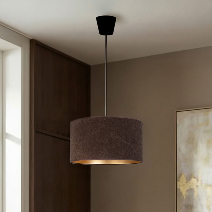 Brilagi - Κρεμαστό φωτιστικό με καλώδιο VELVET 1xE27/60W/230V Ø 40 cm καφέ/χρυσό