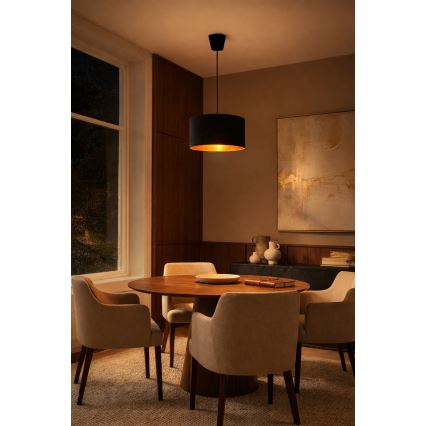Brilagi - Κρεμαστό φωτιστικό με καλώδιο VELVET 1xE27/60W/230V Ø 40 εκ. μαύρο/χρυσό