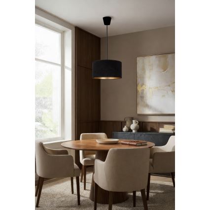 Brilagi - Κρεμαστό φωτιστικό με καλώδιο VELVET 1xE27/60W/230V Ø 40 εκ. μαύρο/χρυσό