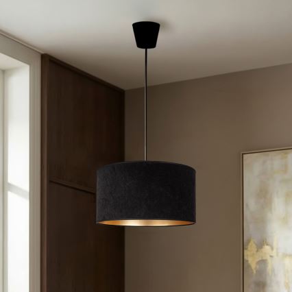 Brilagi - Κρεμαστό φωτιστικό με καλώδιο VELVET 1xE27/60W/230V Ø 40 εκ. μαύρο/χρυσό