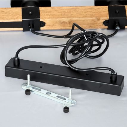 Brilagi - Κρεμαστό φωτιστικό με καλώδιο VISTA 4xE27/60W/230V σε απόχρωση δρυός